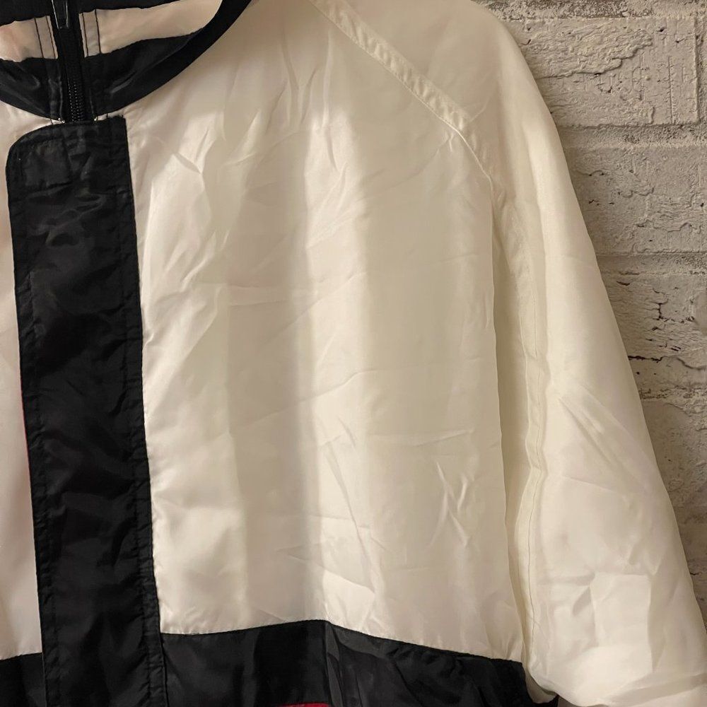 Vintage 90s Retro Online Red Striped Wind Breaker Jacket Large - Picture 3 of 11